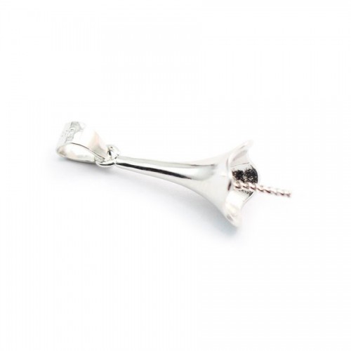 Silver  925 Rhodium beliere cup 8mm x 1pc  