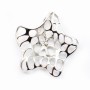 Argent  925 Rhodié pendant  etoile 26.50mm pour perles semi-percés x 1PC