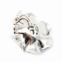 Argent  925 Rhodié pendant  fleur 25mm pour perles semi-percés x 1PC