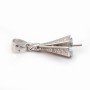 Bélière & parapluie strass, argent 925 rhodié,pour perles semi-percées x 1pc