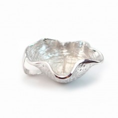 Bélière & coquillage, argent 925 rhodié,pour perles semi-percées x 1pc