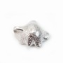 Bélière & coquillage, argent 925 rhodié,pour perles semi-percées x 1pc