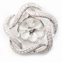 Argent 925 pendentif fleur avec zircon 20mmX 1pcs 