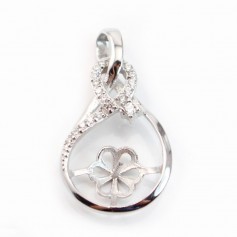 Pendentif  Goutte pour perles semi-percées Argent 925 Rhodié 1pc
