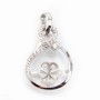 Pendentif  Goutte pour perles semi-percées Argent 925 Rhodié 1pc