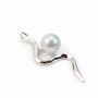 Bélière & serpent, argent 925 rhodié,pour perles semi-percées x 1pc