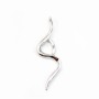Bélière & serpent, argent 925 rhodié,pour perles semi-percées x 1pc