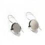 Crochet d'oreilles en argent 925, porte cabochon 15mm x 2pcs