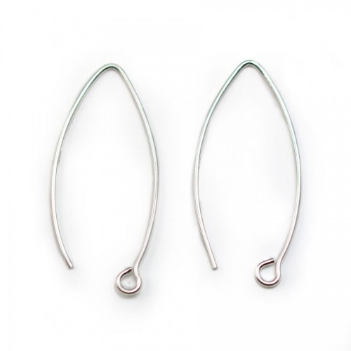 Earwires , Sterling Silver 925 , 40mm  x 2pcs 