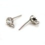 Argent 925 rhodié Clou boucle d'oreille  Oxyde de Zirconium x 2 st