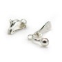 Clip d'oreille en argent 925, pour perle à coller, 5 * 13mm x 2pcs