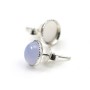 Clous d'oreilles plateau rond pour cabochon 8mm en argent 925  x 2pcs