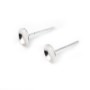 Clous D'oreilles avec coupelle lisse , Argent 925 ,6mm x  2pcs 