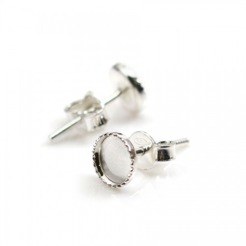 925 sterling silver ear studs for half-drilled pearls 9mm x 2pcs