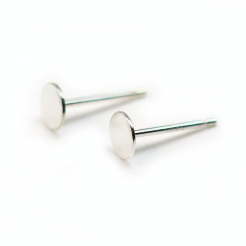 Argent 925 Clou boucle D'oreille pour perle coupelle 5mm  X4 st 