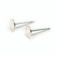 Argent 925 Clou boucle D'oreilles pour perle coupelle 5mm  X4 pcs 