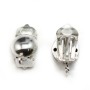 Clip Earrings half beads with ring 4mm, Sterling Silver 925 , 16.5x10mm  x 2pcs 