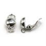 Clip Demi boule avec anneaux 4mm , Argent 925 ,16.5x10mm x  2pcs 