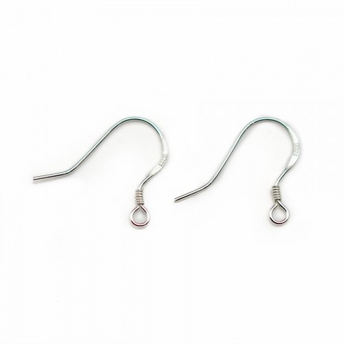 Crochets d'oreilles avec ressort, argent 925 12 mm  x 4pcs