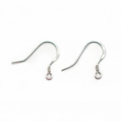 Crochets d'oreilles avec ressort, argent 925 12 mm  x 4pcs