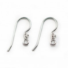 Argent 925 Crochet boucles d'oreilles fleur 11x20mm x2pcs