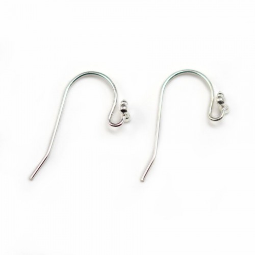 Crochets d'oreilles 3 boules , argent 925  ,11x20mm x 2pcs
