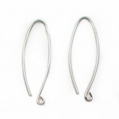 Argent 925 Crochet boucle d'oreille 32mm x 2pcs