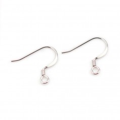Crochets d'oreilles avec ressort en argent 925 rhodié 15mm x 2pcs