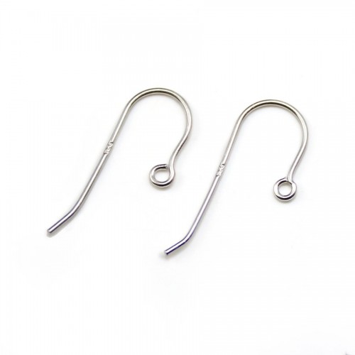 Crochets d'oreilles, argent 925 rhodié 9x22mm x 4pcs