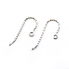 Crochets d'oreilles, argent 925 rhodié 9x22mm x 4pcs
