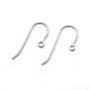 Crochets d'oreilles, argent 925 rhodié 9x22mm x 4pcs