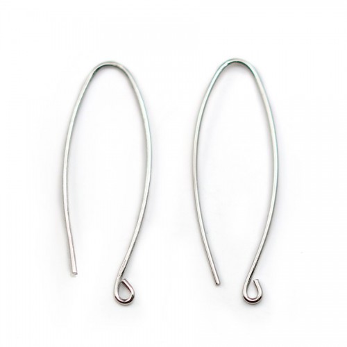 Sterling Silver 925 rhodium Ear wires x 2pcs