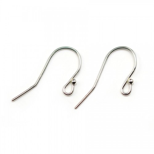 Earhook & ball Silver 925 Rhodium x 40 pcs