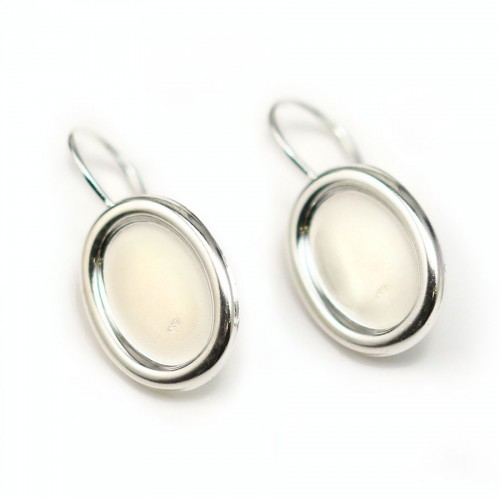 Earrings threadse  with the  cabochon, Sterling Silver 925 , 10x14mm  x 2pcs 