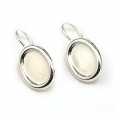 Dormeuse avec support pour cabochon , Argent 925 ,10x14mm x  2pcs 