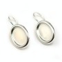 Dormeuse avec support pour cabochon , Argent 925 ,10x14mm x  2pcs 