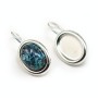 Dormeuse avec support pour cabochon , Argent 925 ,10x14mm x  2pcs 
