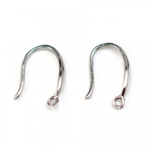 Streling silver 925 rhodium Ear wire thick back 9x15mm  x 2pcs