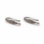 Crochets D'oreilles dos épais+ Oxyde de Zirconium Argent  925 Rhodié  x 2pcs
