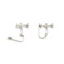 Clip d'oreilles à vis, en argent 925, avec une coupelle pour cabochon rond de 4mm x 2pcs