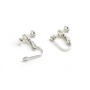 Clip d'oreilles à vis, en argent 925, avec une coupelle pour cabochon rond de 4mm x 2pcs