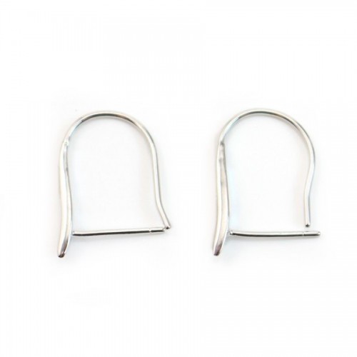 Crochets d'oreilles dos épais, Argent 925 rhodié x 2 st 