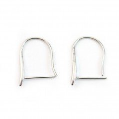 Crochets d'oreilles dos épais, Argent 925 rhodié x 2pcs 