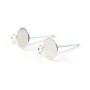 Clous d'oreilles à coller plat avec anneau argent  925 6mm x 2pcs