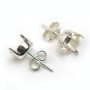 Clous d'oreilles porte-cabochon argent 925  8.5mm x 2pcs