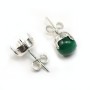 Clous d'oreilles porte-cabochon argent 925  8.5mm x 2 st