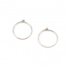 Créole ronde à décorer, en argent 925, de taille 15x0.7mm x 4pcs