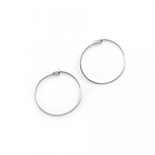 Round creole to decorate, in 925 silver, in size of 15 * 0.7mm x 4 pcs