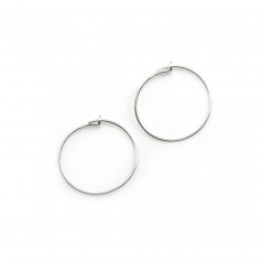 Créole ronde à décorer, en argent 925, de taille 26mm x 2pcs