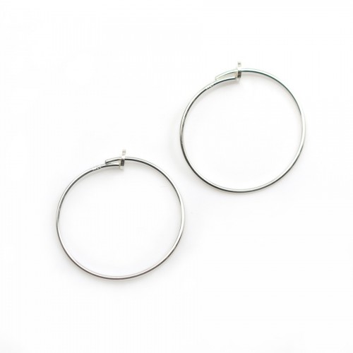 Créole ronde à décorer, en argent 925, de taille 32mm x 2pcs